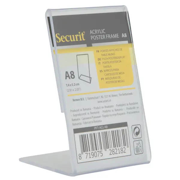 1x Display a L 8x5,2x4,1cm (A8) Securit
