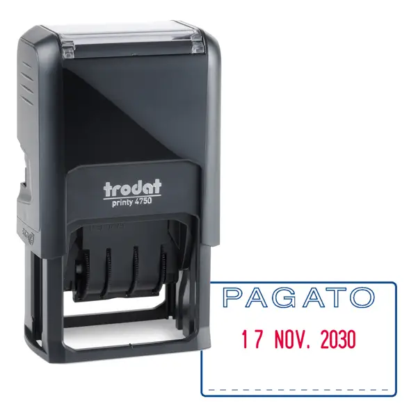 1x Timbro Printy 4750/2 4.0 41x24mm DATARIO+PAGATO autoinch. TRODAT
