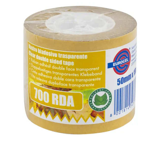 1x Nastro biadesivo 700RDA- 1"- 50mmx10mt - in termo singolo + etichetta Eurocel