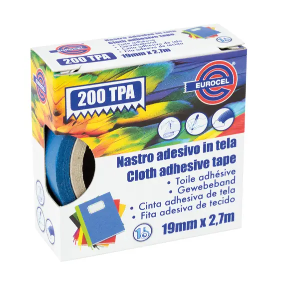 1x Nastro adesivo telato TPA blu 200 19mmx2,7mt Eurocel