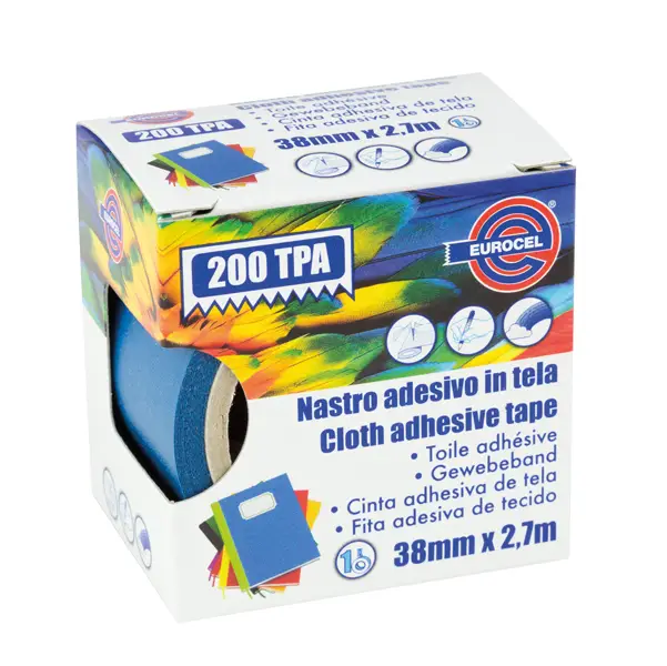1x Nastro adesivo telato TPA blu 200 38mmx2,7mt Eurocel