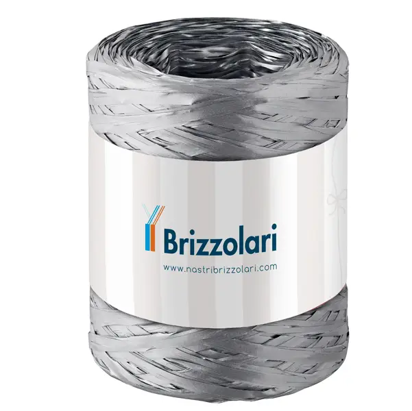1x Rafia sintetica 6802 5mmx200mt colore argento 44 Brizzolari