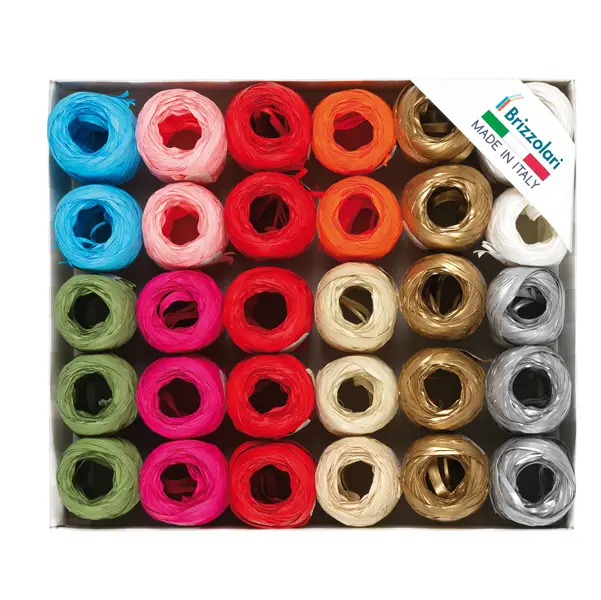 1x 30 ovine rafia sintetica 6802 5mmx20mt assortimento natale Brizzolari