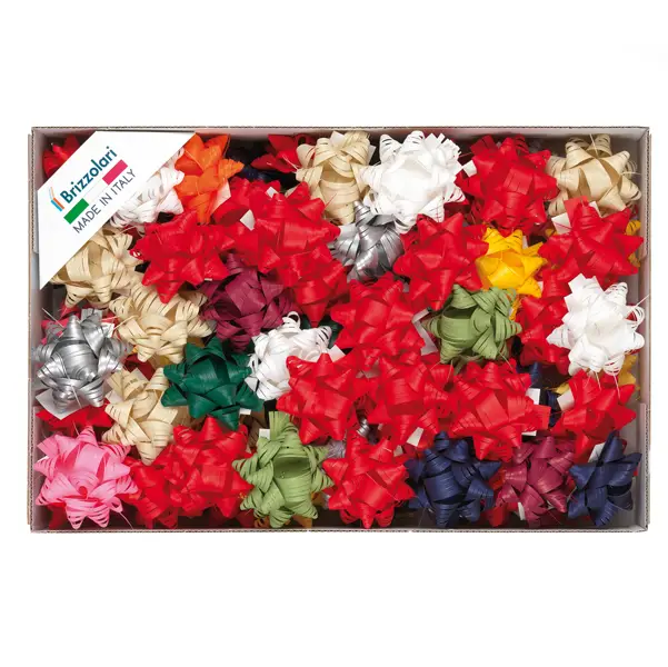 1x 100 stelle rafia sintetica 6802 14mm assortimento natale Brizzolari