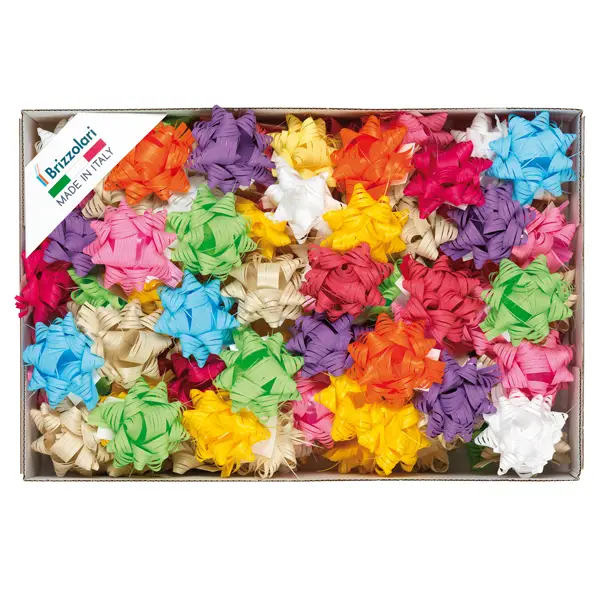 1x 70 stelle rafia sintetica 6802 19mm assortimento primavera Brizzolari