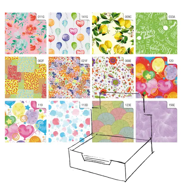 1x Scatola 100fg carta regalo Raso Primavera 70X100cm Rex Sadoch
