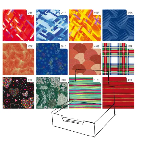 1x Scatola 100fg carta regalo Raso Colors 70X100cm Rex Sadoch