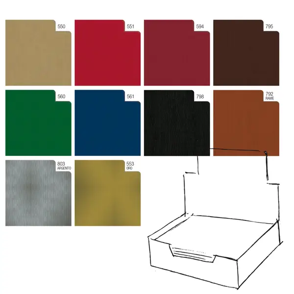 1x Scatola 100fg carta regalo Kraft Dark 70X100cm Rex Sadoch