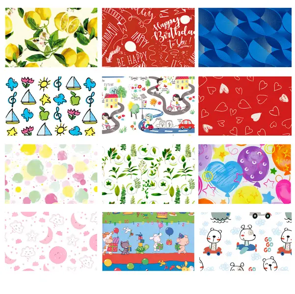 1x Espositore 50 rotoli carta regalo in fantasie assortite 2mt x 70cm Rex Sadoch