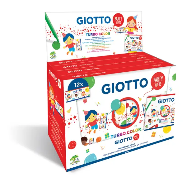 4x Set 12 astucci da 6 pennarelli Turbo Color Party Gifts Giotto