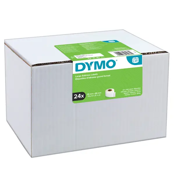 1x Value pack 24 rotoli etichette Indirizzi Estesi 36x89mm bianco (260e/rt) Dymo LW