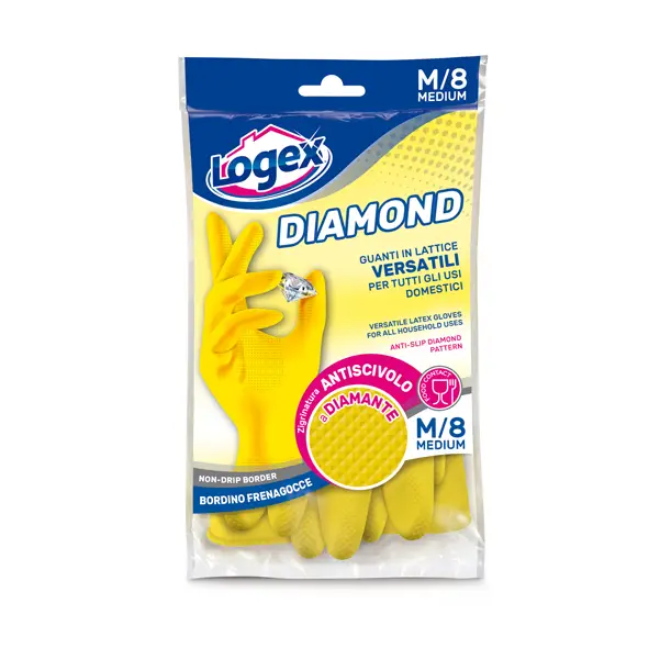 1x Guanti in lattice DIAMOND tg. M Giallo