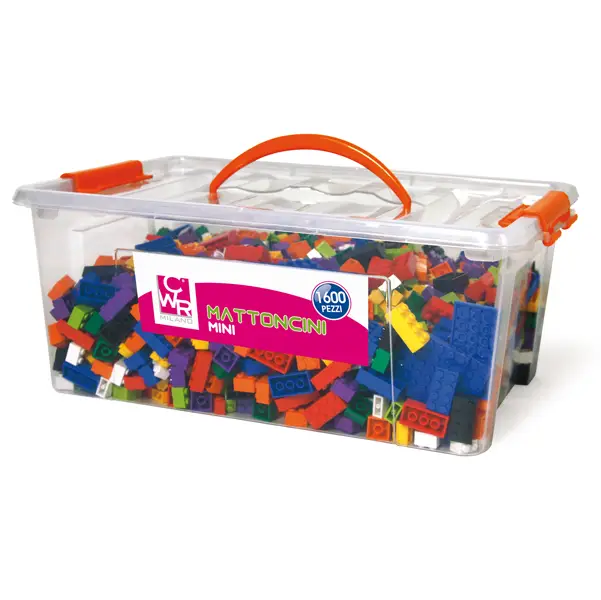 1x Bauletto 1600 mattoncini da costruzione Micro in colori assortiti CWR