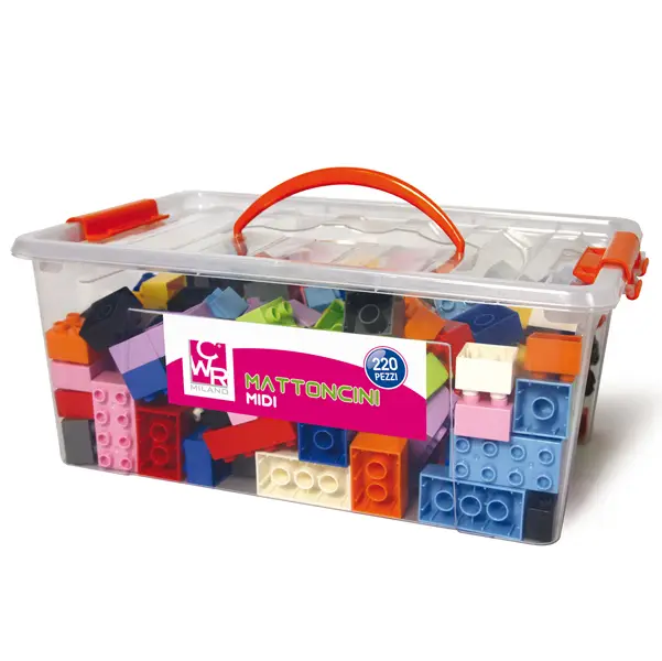 1x Bauletto 220 mattoncini da costruzione Midi in colori assortiti CWR