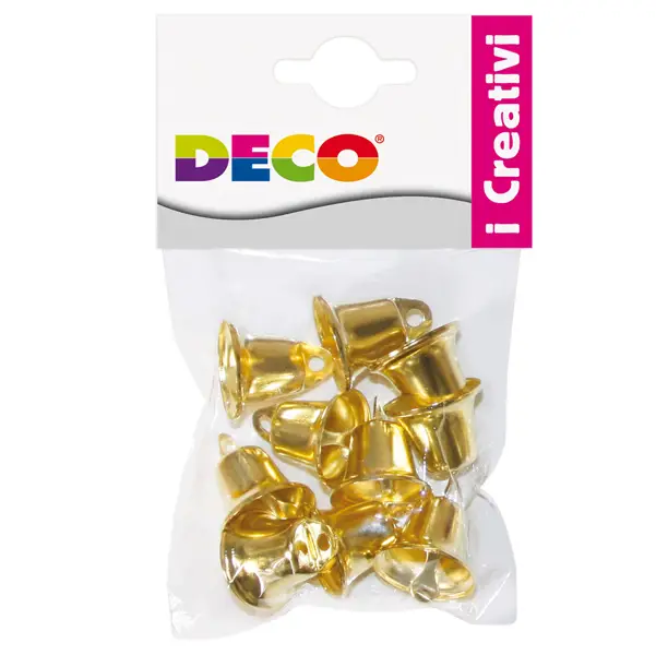 1x Busta 10 campanellini dim. 22mm in metallo color oro 11491 DECO