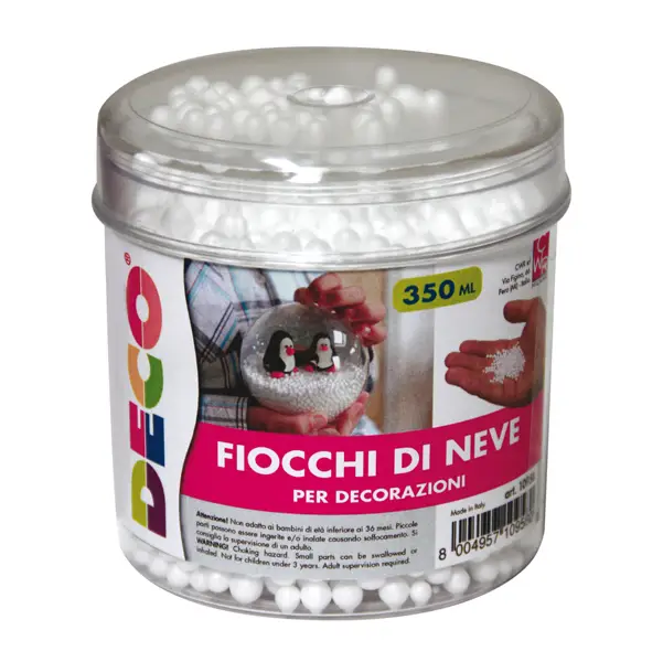 1x Barattolo 350ml palline neve in polistirolo 10958 DECO