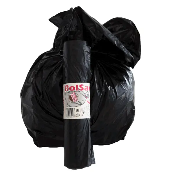 1x 30 Sacchi nero 55x70cm 38Lt 19mic Rolsac