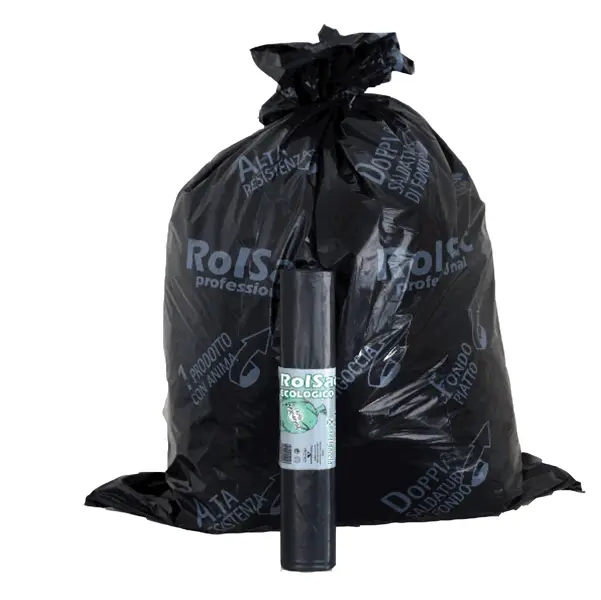 1x 10 Sacchi Nero 72x110cm 110Lt 47mic Rolsac