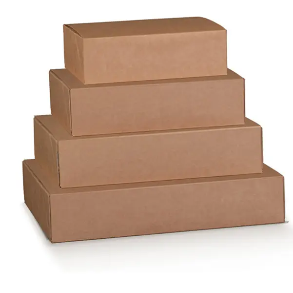 10x Scatola box per gastronomia d'asporto linea Boite 40x32x12cm avana