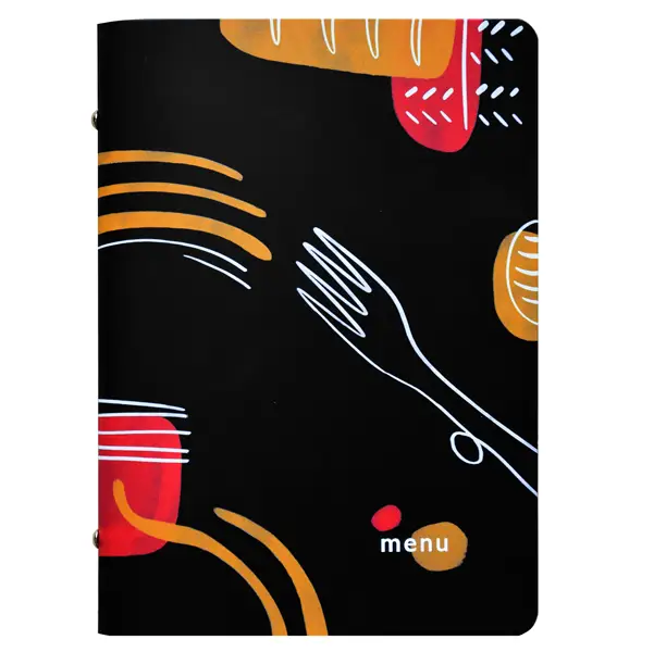 3x PortamenU' F.to A5 17x23cm Linea Spaghetti - nero