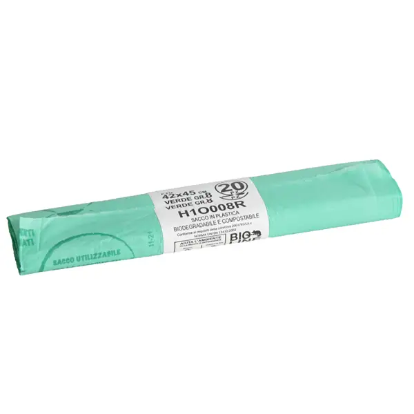 1x 20 Sacchi BIO verdi 42x45cm 10Lt 16mic