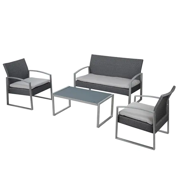 1x Salotto Alicante nero/grigio - set 4 elementi