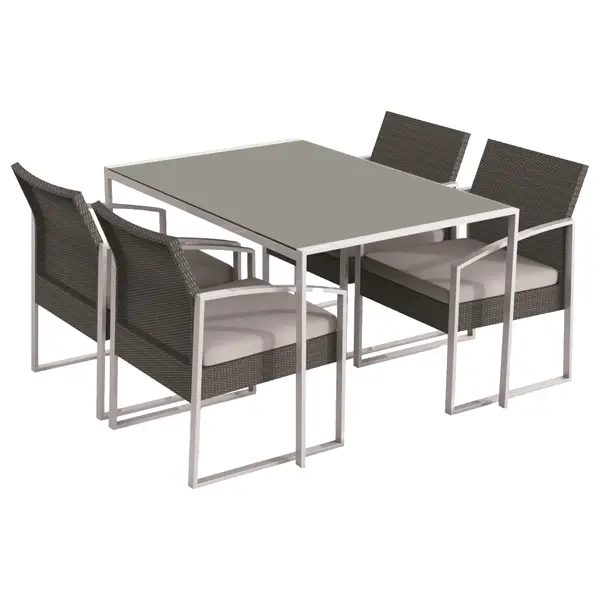 1x Set pranzo Bilbao nero/grigio - set 5 elementi