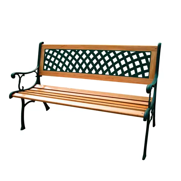 1x Panca da giardino Rombo L125cm in ghisa e legno