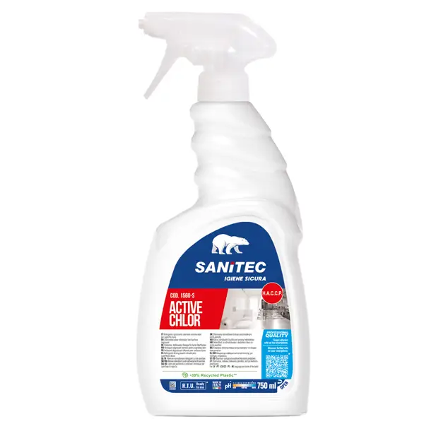 1x Detergente sgrassante clorinato trigger 750ml Sanitec