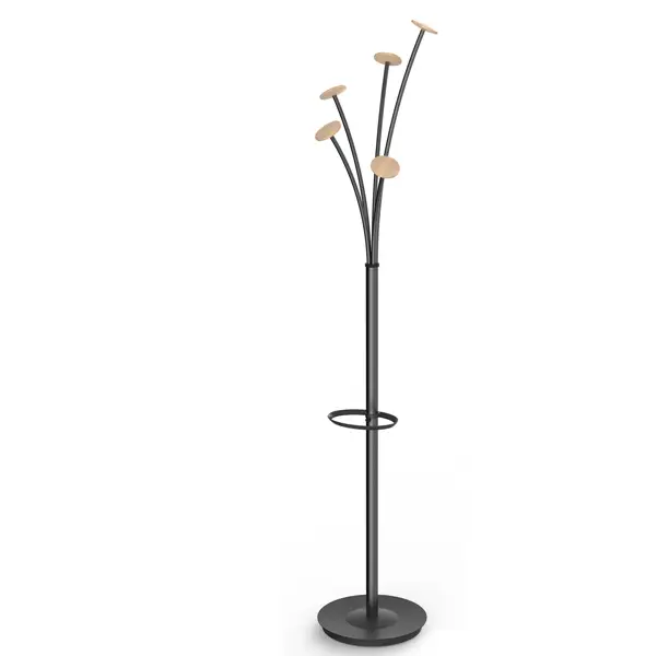 1x Appendiabiti a 5 posti 175cm nero/legno chiaro Festival N Alba