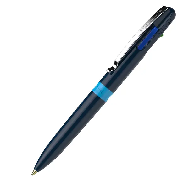 10x Penna a sfera Take 4 a quattro colori punta M fusto blu Schneider