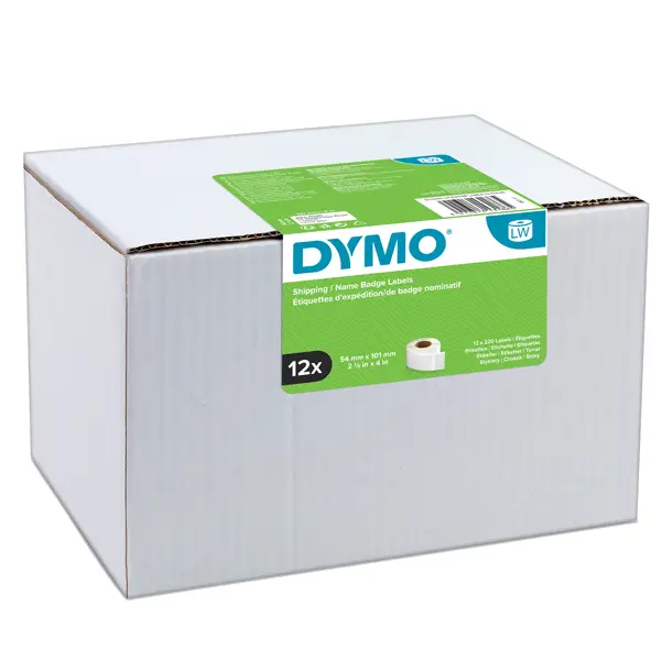 1x Value pack 12 rotoli etichette Spediz/Badge 54x101mm bianco (220etic/rt) Dymo LW