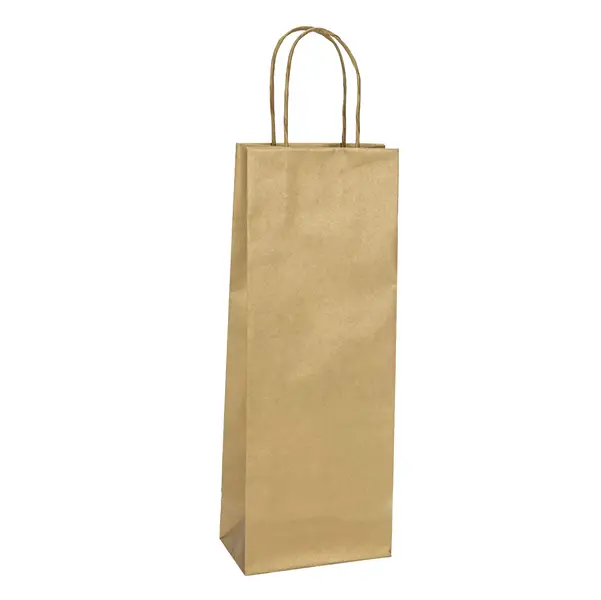 1x 20 shoppers carta biokraft 14X9X38cm portabottiglie oro