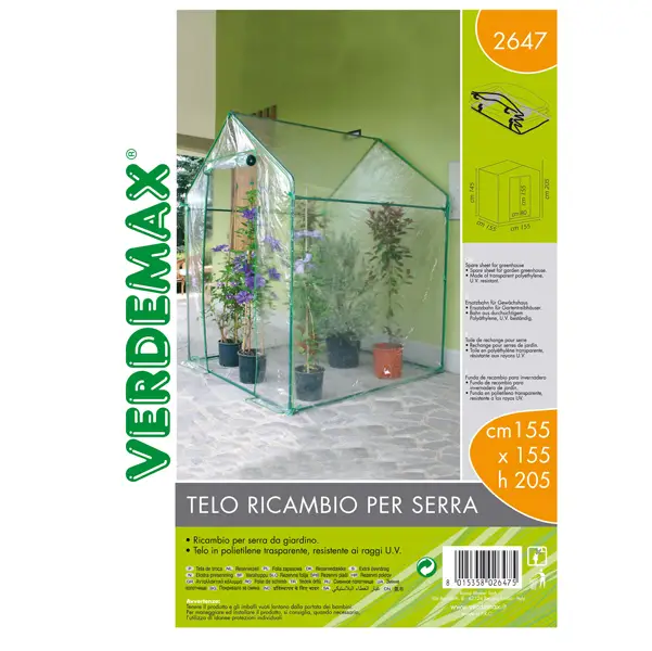 1x Telo di ricambio per serra a casetta Clematis
