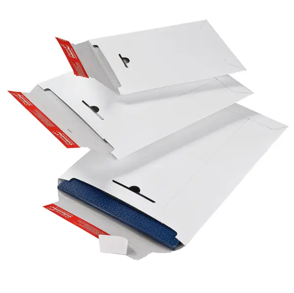 20x Busta a sacco in cartone bianco 245x345x30mm con chiusura autoadesiva