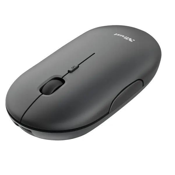 1x Mouse ultrasottile wireless ricaricabile Puck nero Trust