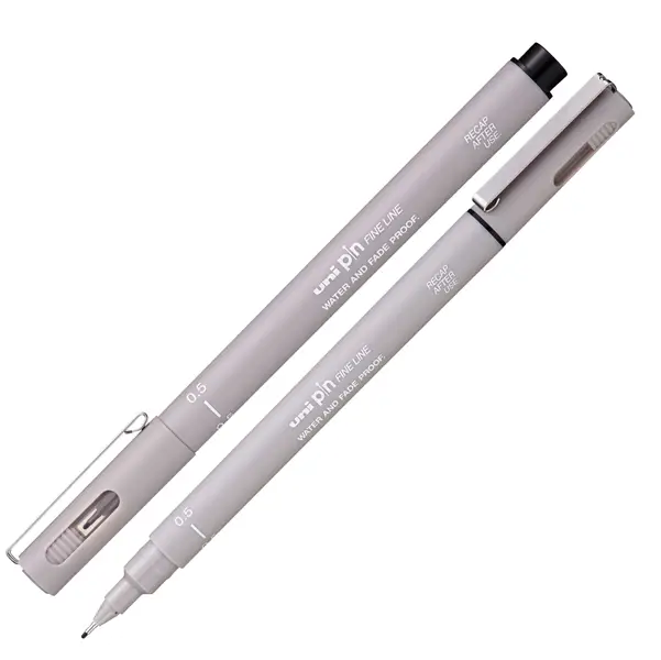 12x Pin fineliner grigio chiaro punta 0.5mm Uni Mitsubishi