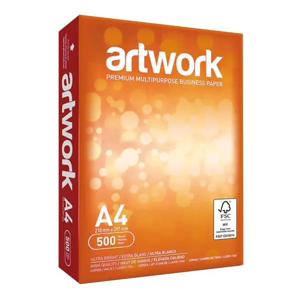 5x Carta da fotocopie A4 75gr 500fg Bianca Art Work