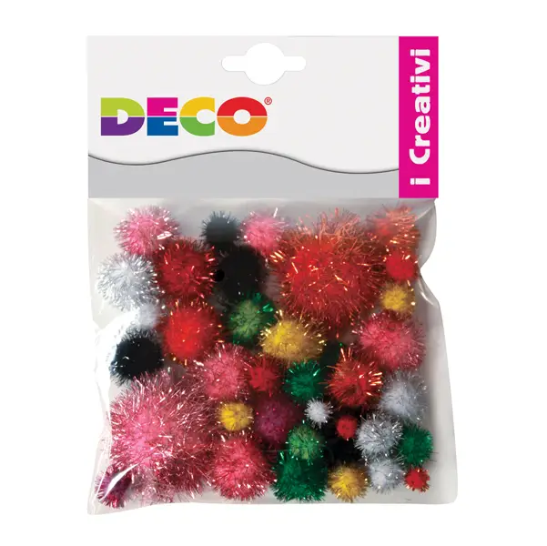 1x Busta 40 pompons LamE' colori assortiti DECO