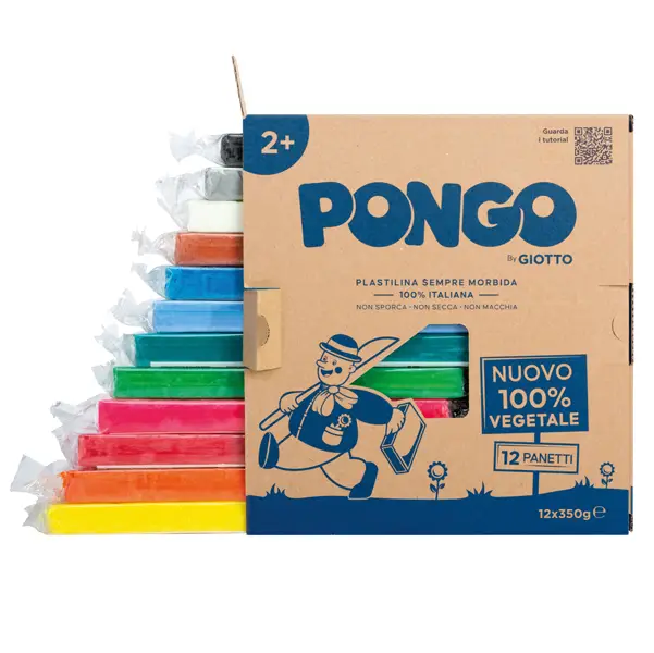 1x 12 panetti Pasta Pongo 350gr colori assortiti Giotto