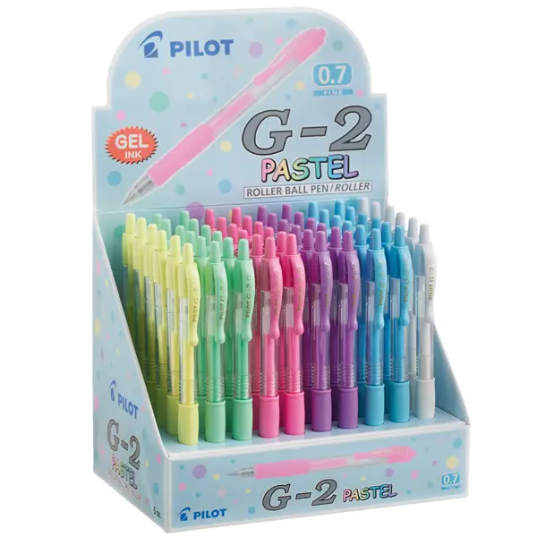1x Display 60pz roller gel scatto G-2 0,7mm colori assortiti pastel Pilot