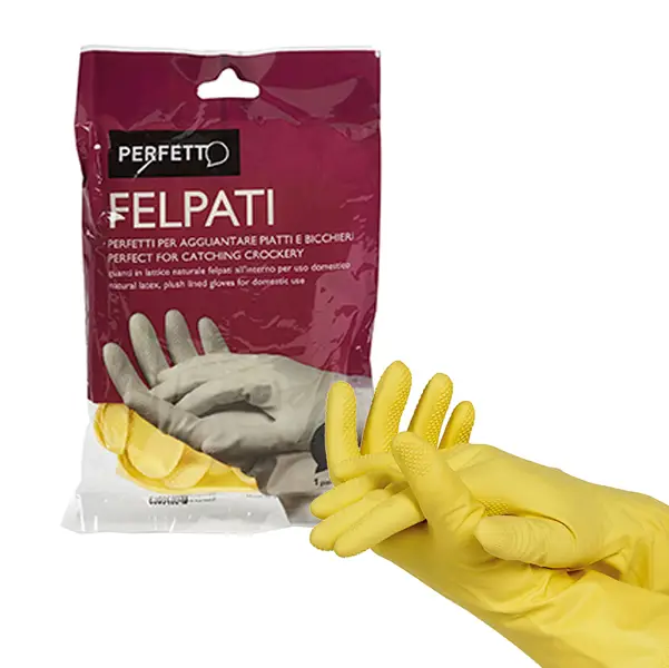 1x Blister 2 guanti in lattice felpati Taglia media M/7
