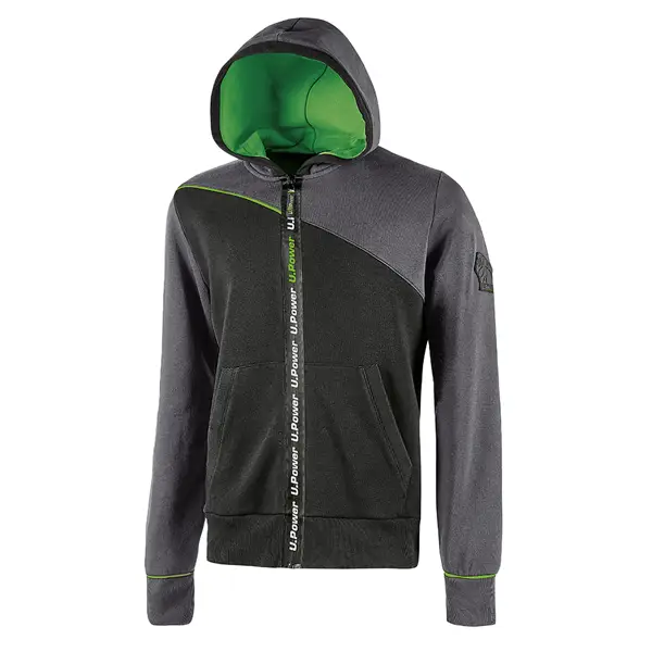 1x Felpa con cappuccio Jupiter taglia XL grigio verde U-Power