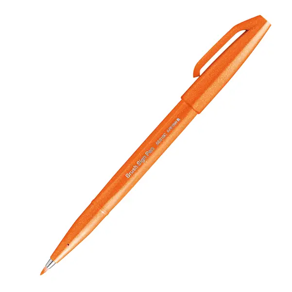 1x Sign Pen Brush arancio Pentel
