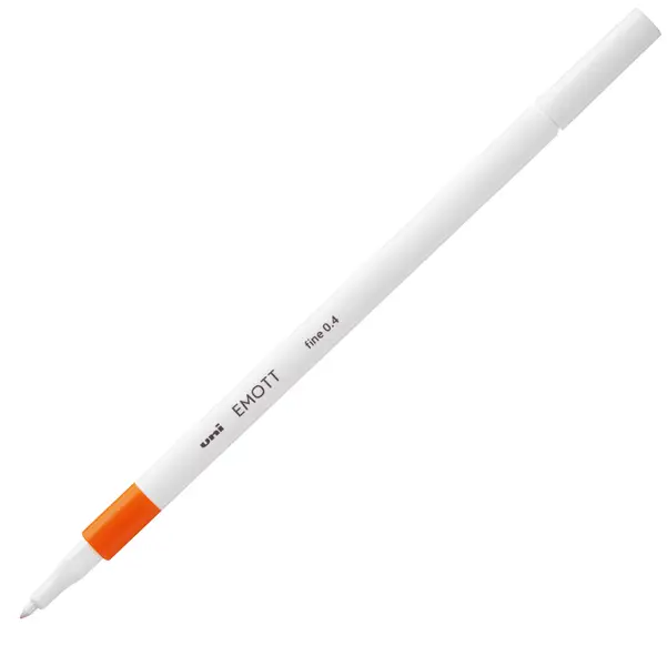 10x Fineliner EMOTT tratto 0.4mm arancione Uni Mitsubishi