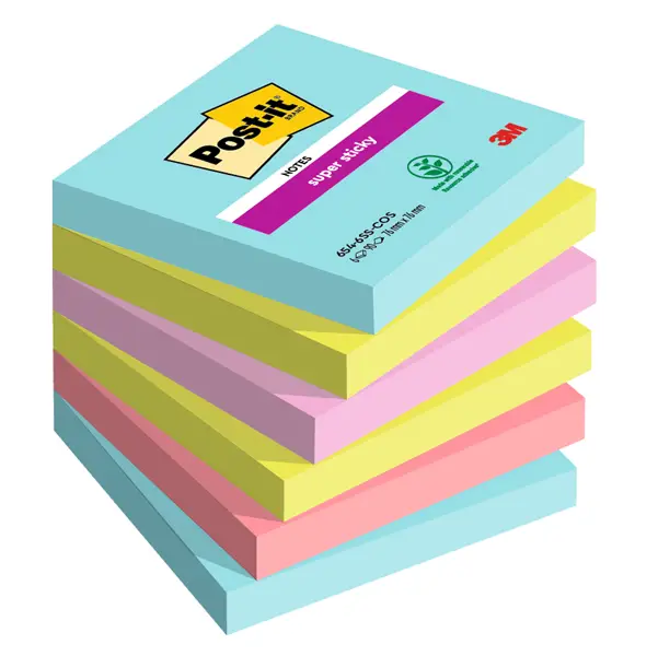 1x Cf. 6pz 90foglietti Post-itR Super Sticky 76x76mm 654-6SS-COS Cosmic