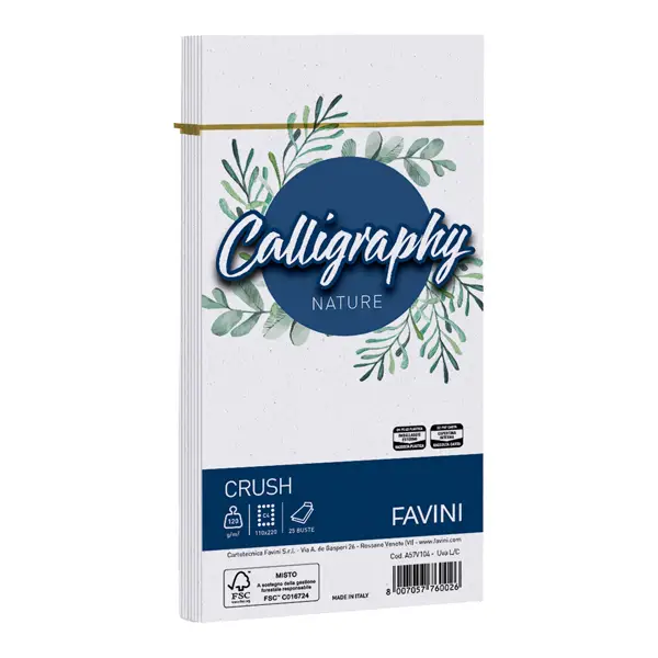 1x 25 buste Calligraphy Nature CRUSH 120gr 110x220mm uva FAVINI