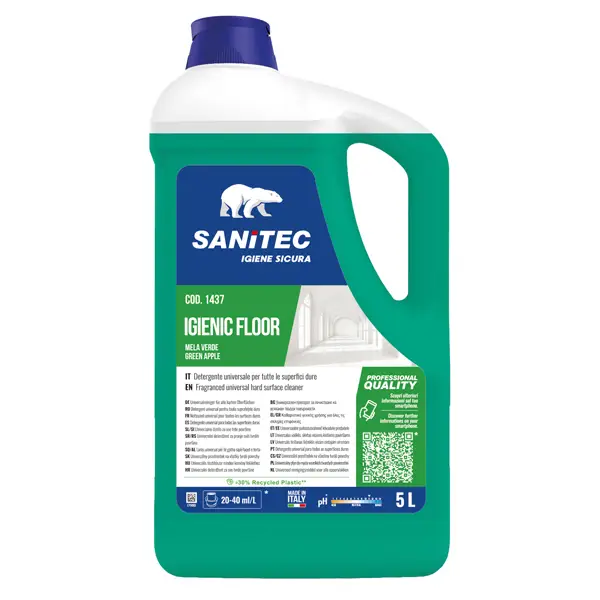 1x Detergente Igienic Floor Mela Verde e bacche 5Lt Sanitec