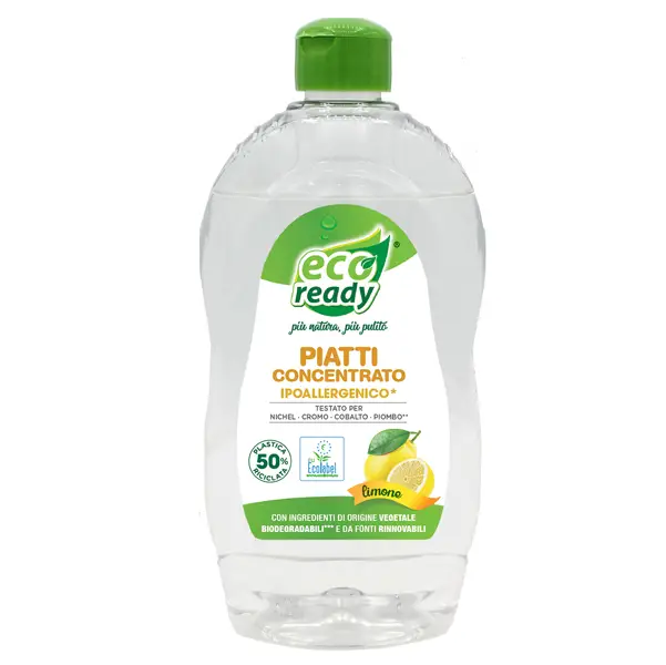 1x Detersivo piatti concentrato Limone ipoallergenico 0,50Lt Linea Eco Ready