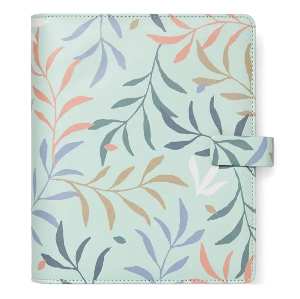 1x Organiser f.to A5 233x217x46mm c/cinturino fantasia Botanical menta Filofax